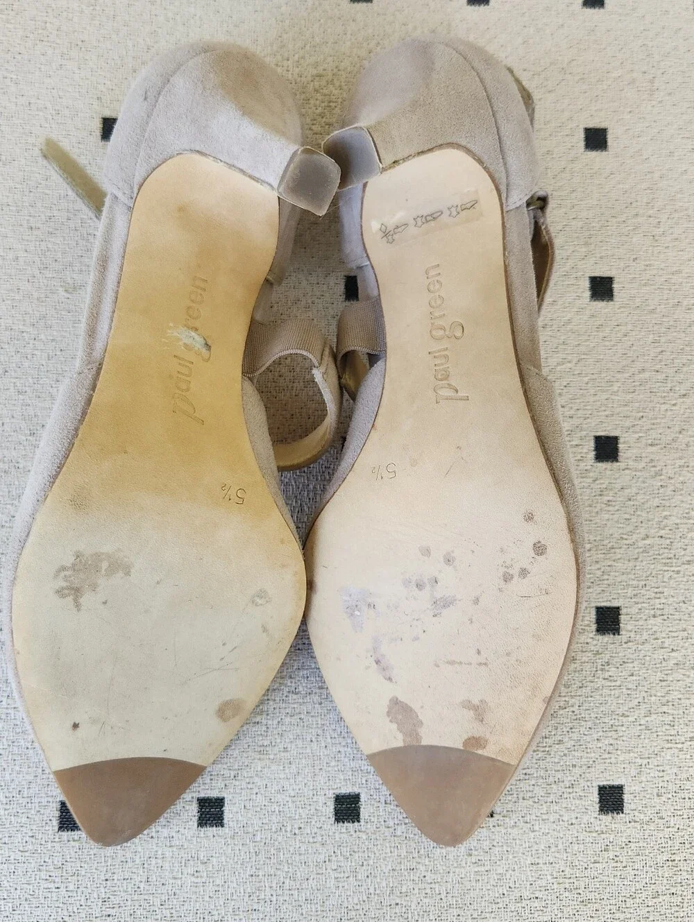 Paul Green Taupe Neutral Suede Pointed Mary-Jane  Kitten Heels